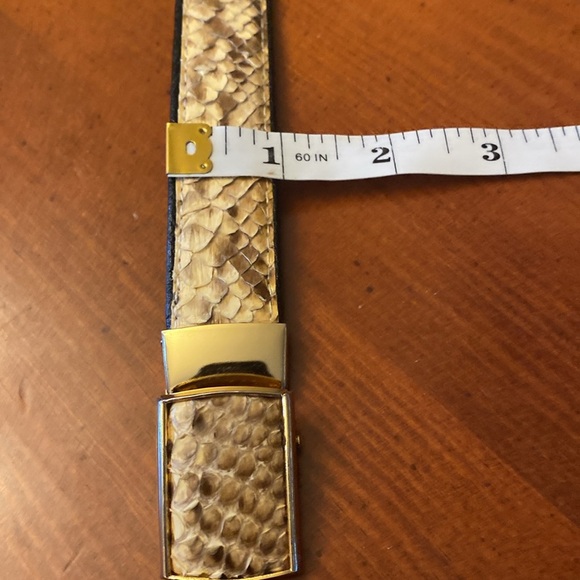 Vintage Large Women’s Genuine Snakeskin Belt Brass Buckle - Picture 5 of 6